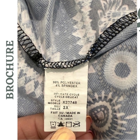 🛍️3/$40 Casual Short Sleeve Mandala Tee by Brochure Graphic Print Relaxed Fit 3X - Picture 5 of 5
